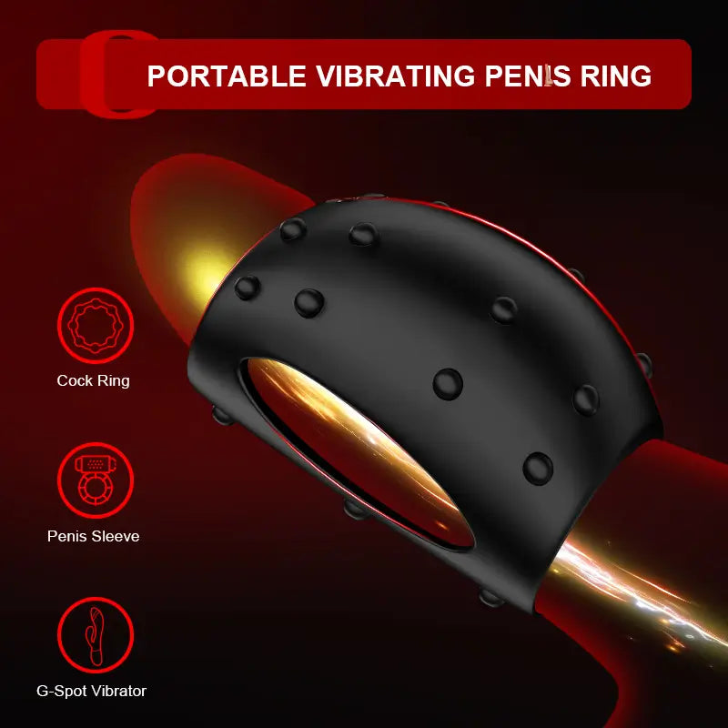 PR2: Cockring Vibrant 2-en-1 avec Sleeve Texturé et 10 Modes