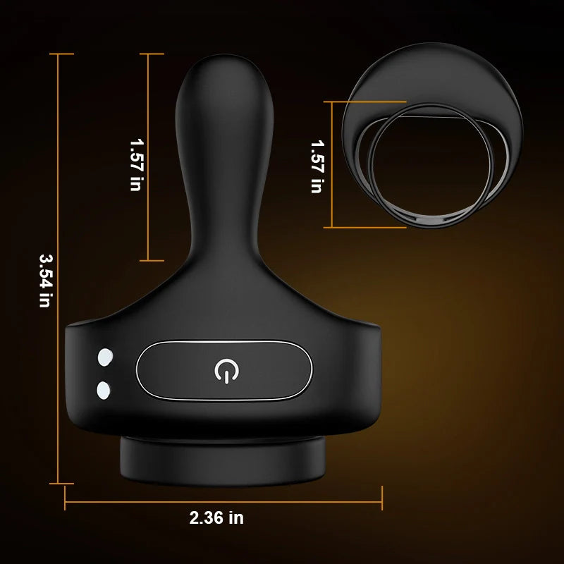 PR6: Cockring 3-en-1 avec Double Anneau, Stimulateur Périnée et Télécommande