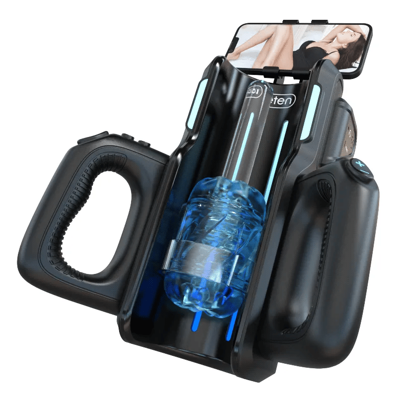 Leten Cannon King: Masturbateur Va et Vient Haute Vitesse avec 700 Coups/min, Double Gaine et Support Smartphone