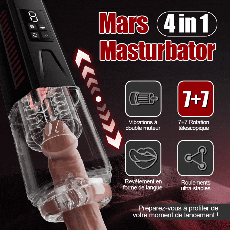 XR6: Masturbateur Automatique Transparent avec Rotation, Va-et-Vient, Vibration et Langue