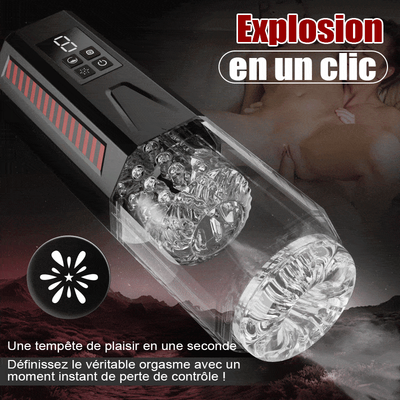 XR6: Masturbateur Automatique Transparent avec Rotation, Va-et-Vient, Vibration et Langue