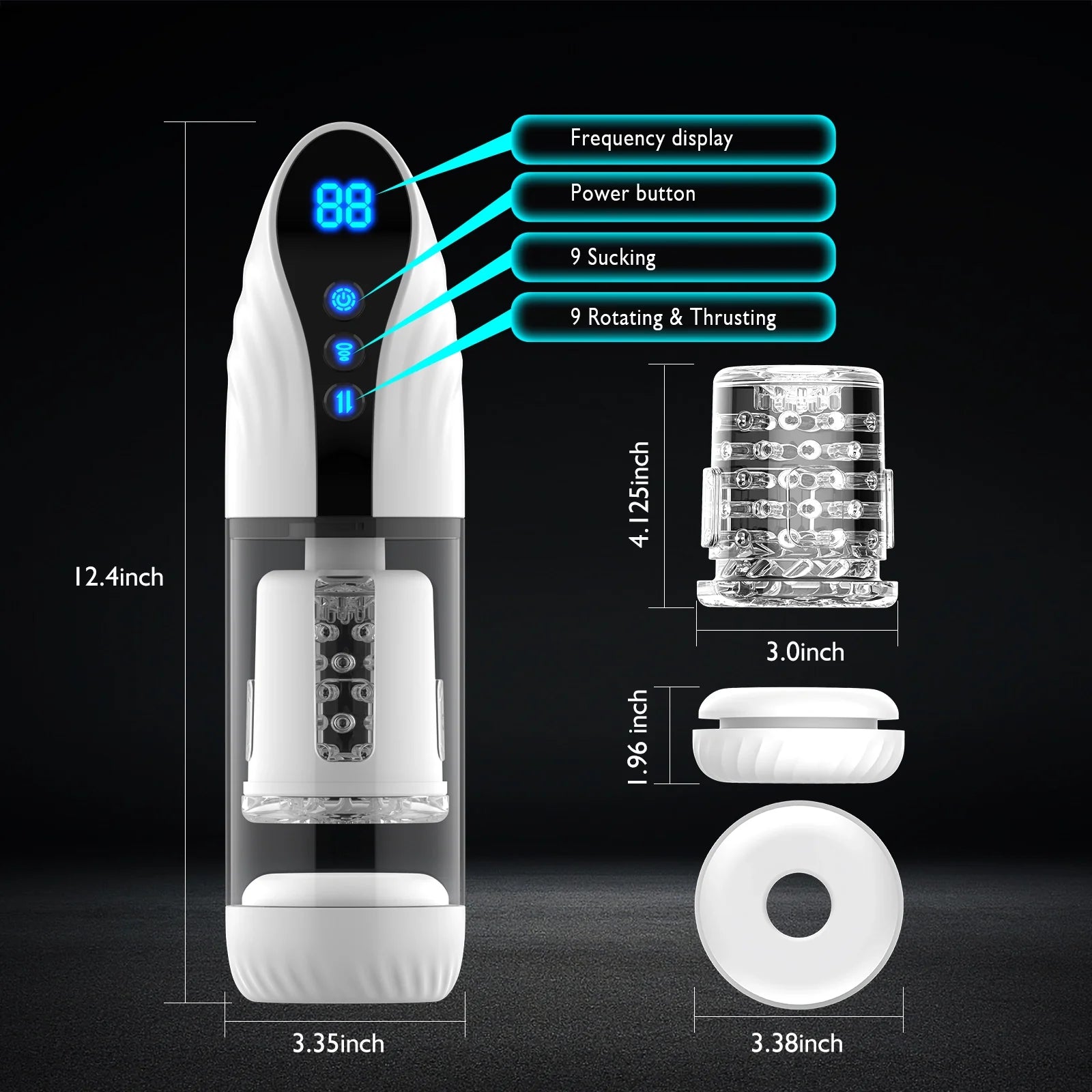 XS17: Masturbateur Automatique avec Succion, Rotation, Va-et-Vient et Écran LCD