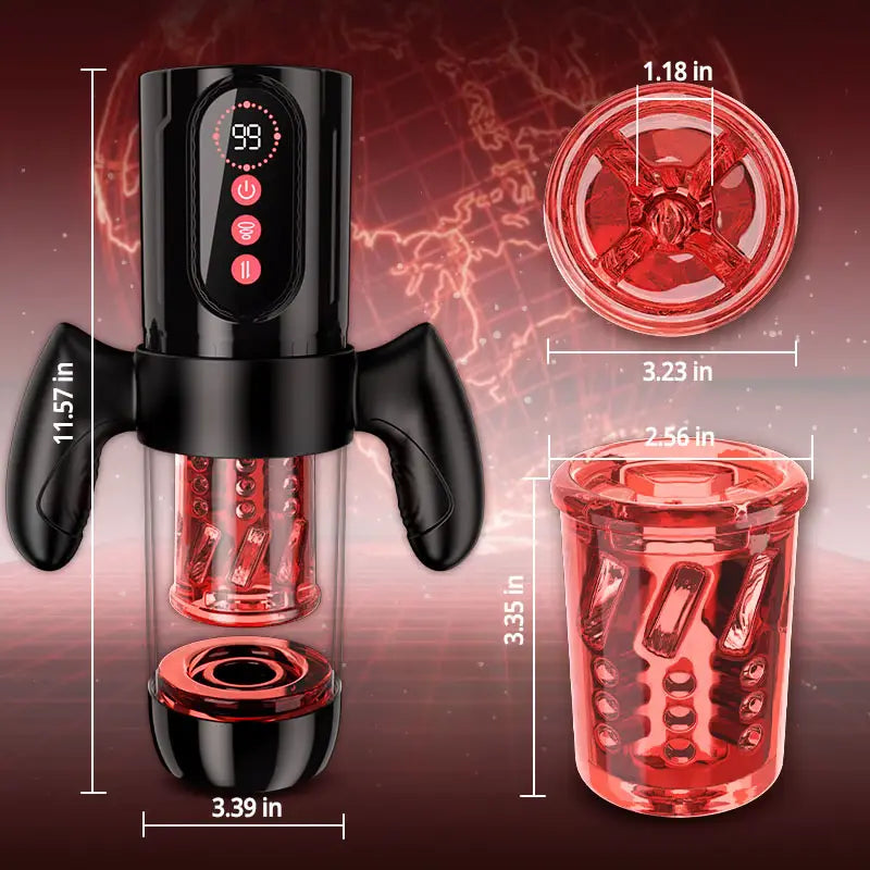 XS5: Masturbateur Automatique avec Succion, Rotation, Va-et-Vient et Poignée Amovible