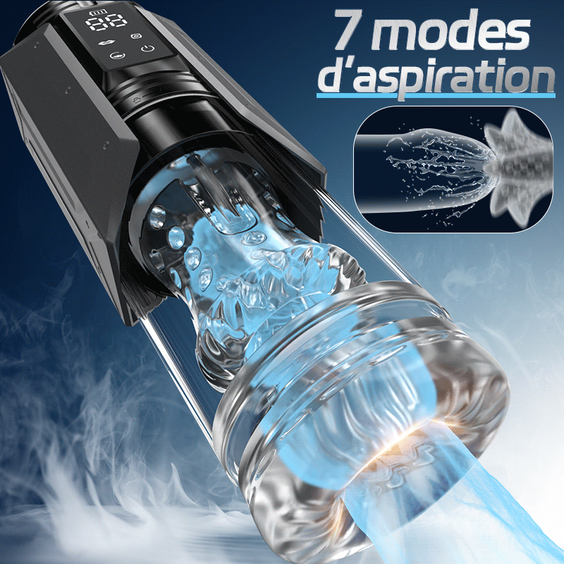 XT20: Masturbateur Automatique IPX7 avec Succion, Rotation, Va-et-Vient, Vibration et Écran LCD