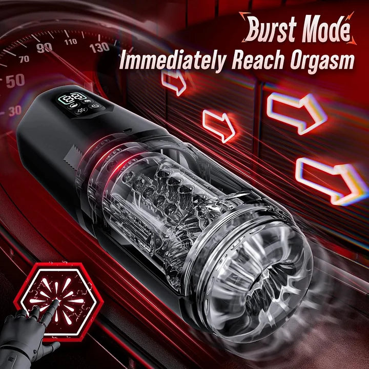 XR19: Masturbateur Main Libre avec Base Ventouse, Application, Rotation et Double Vibration