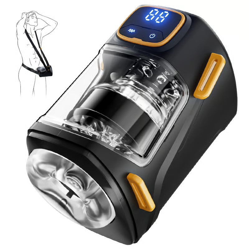 XT2: Masturbateur Main Libre Portable avec Sangles Réglables, 9 Modes et Vibration