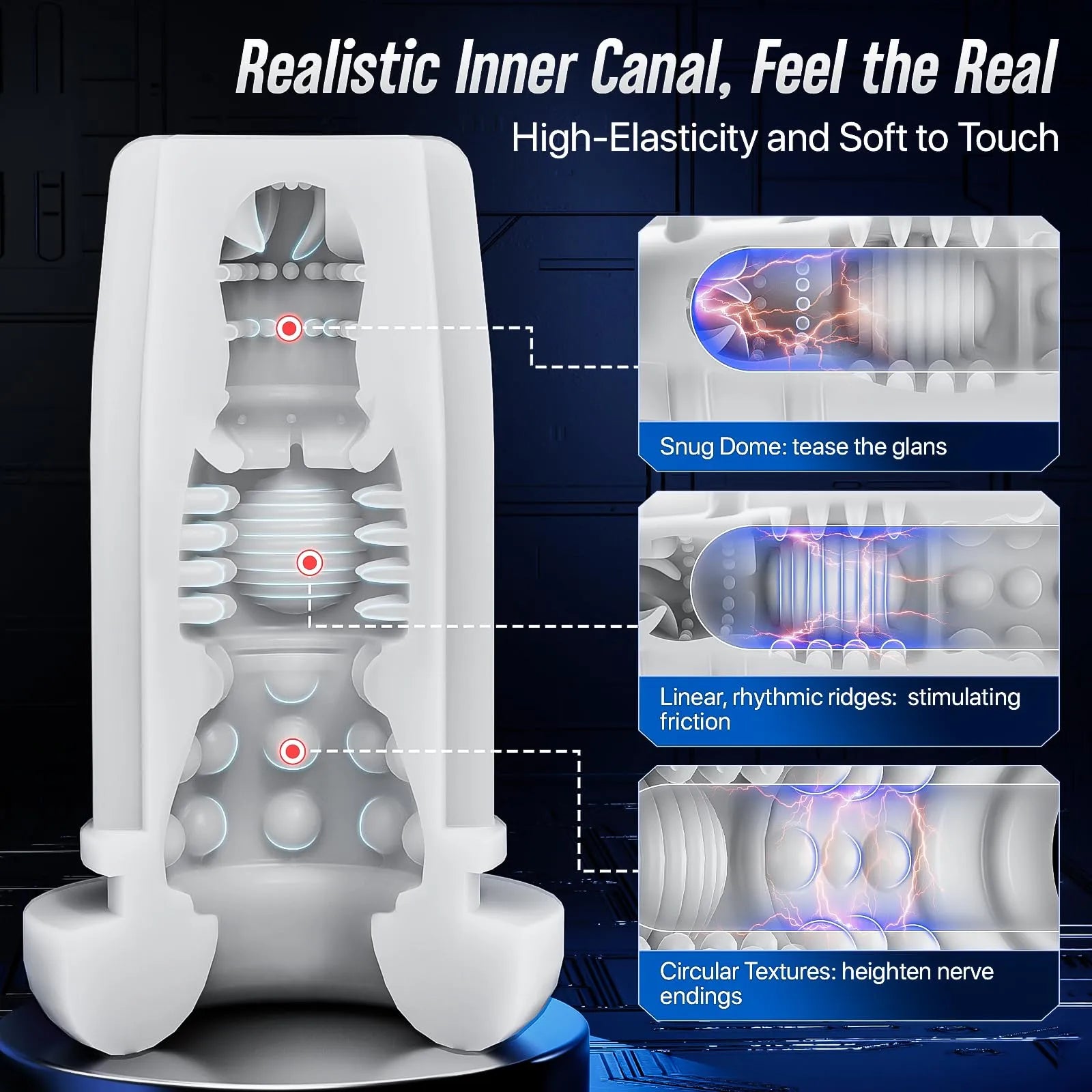 XT4: Masturbateur Main Libre avec Ventouse, Succion Serrante, Va-et-Vient et Vibration