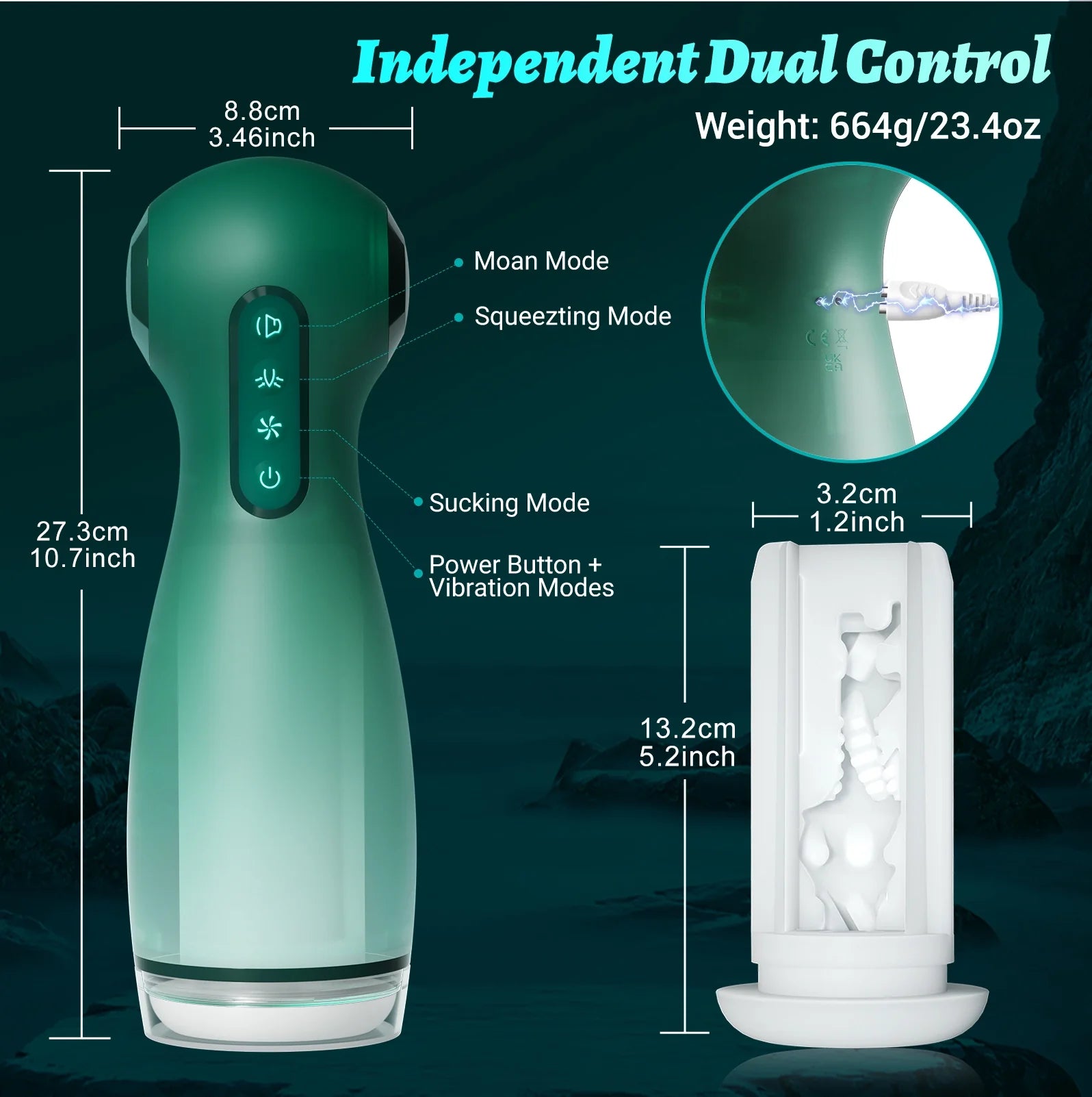 XS7: Masturbateur Suceur avec Vibration, Airbags, Application et Audio Réaliste