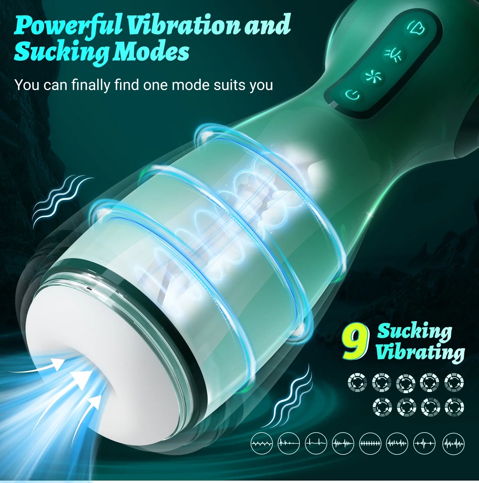 XS7: Masturbateur Suceur avec Vibration, Airbags, Application et Audio Réaliste