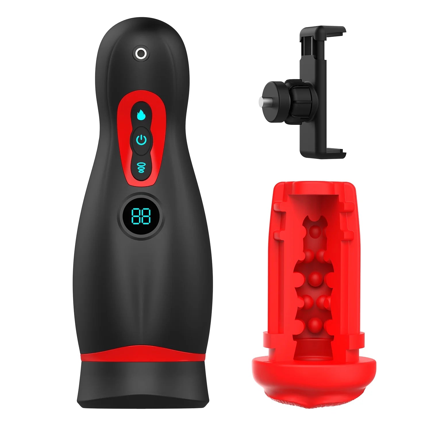 XS1: Masturbateur Suceur avec Vibration, Chauffage, Audio et Support Smartphone