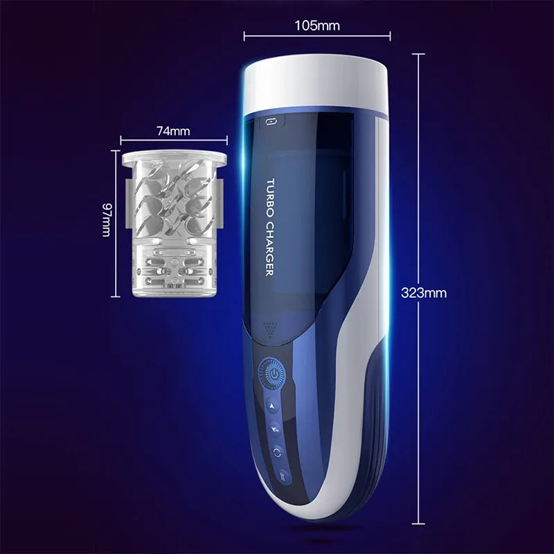 Leten Turbo Charger: Masturbateur Va et Vient avec Rotation Haute Vitesse, 10 Modes et Audio Réaliste