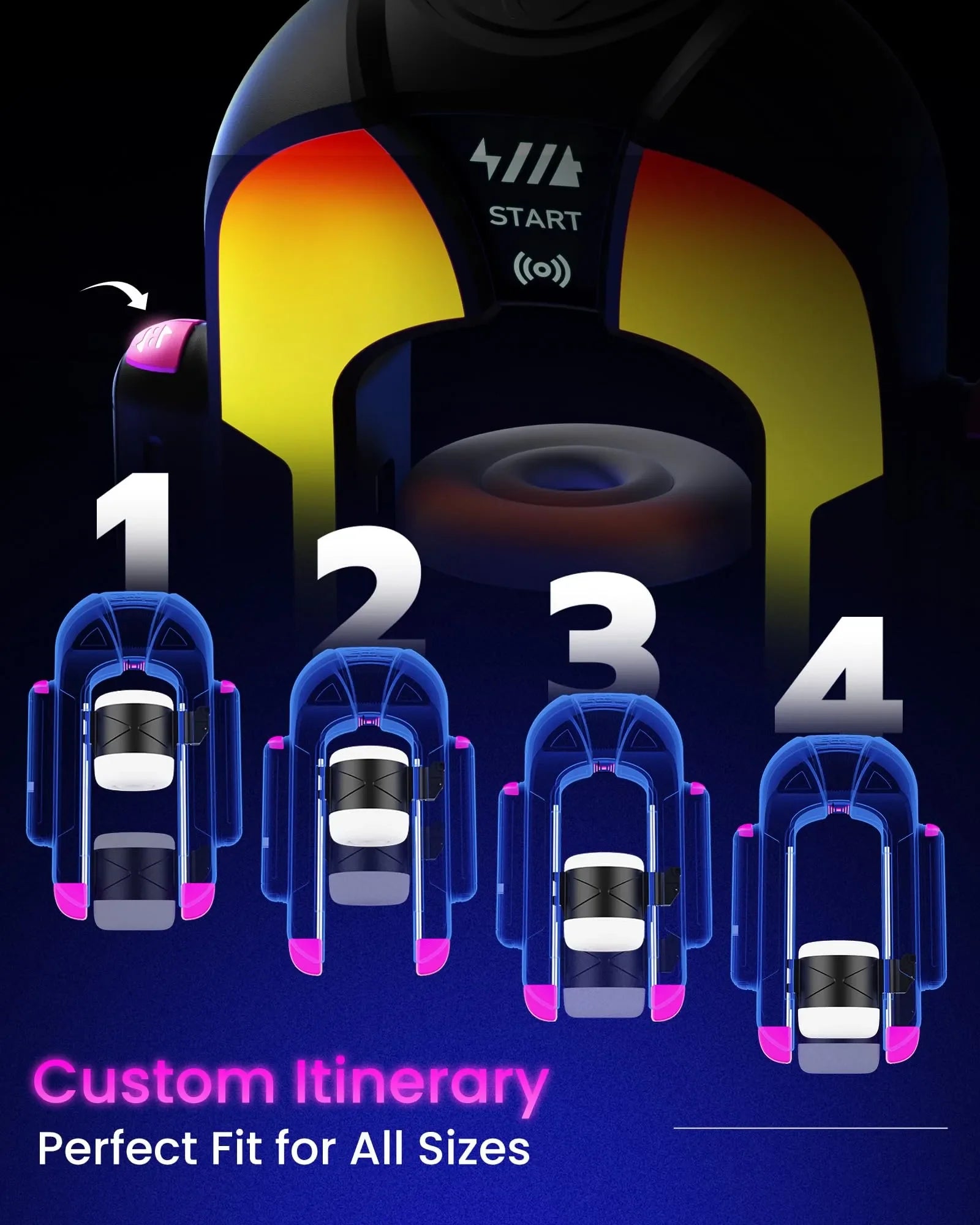 XT17: Masturbateur Va et Vient avec App, 4 Niveaux de Course, Capteurs de Pression et Moteur <40 dB