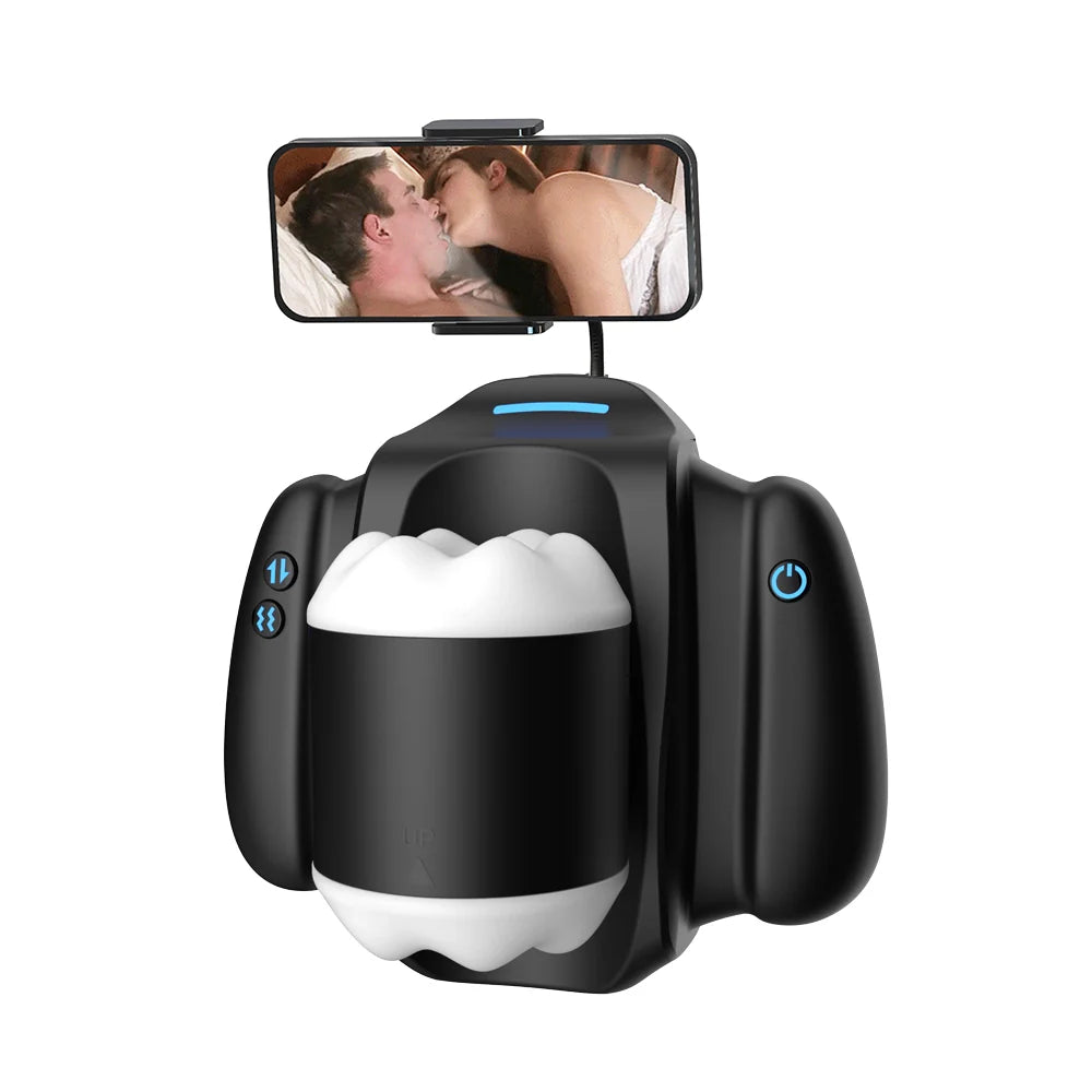 XT19: Masturbateur Va et Vient Mini avec App, 9 Vibrations, 3 Vitesses et Support Smartphone