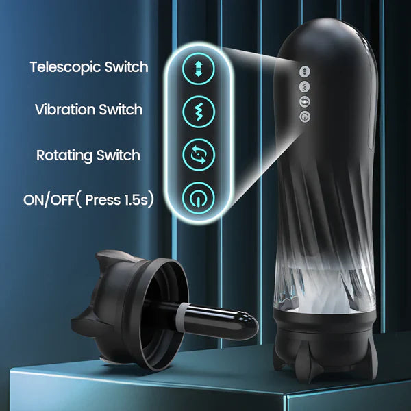 XT3: Masturbateur Va et Vient Style Fusée avec 500 Coups/min, Rotation, Vibration et Chauffage