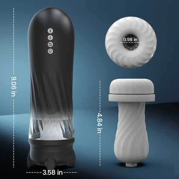 XT3: Masturbateur Va et Vient Style Fusée avec 500 Coups/min, Rotation, Vibration et Chauffage