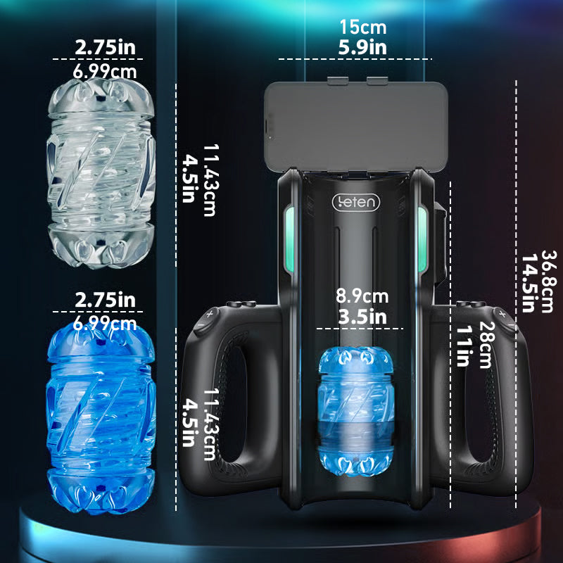 Leten Cannon King: Masturbateur Va et Vient Haute Vitesse avec 700 Coups/min, Double Gaine et Support Smartphone