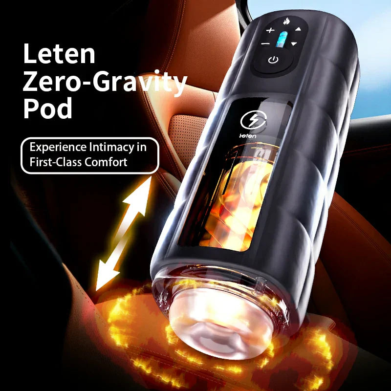 Leten Zero Gravity: Masturbateur Va et Vient de Luxe avec Chauffage 360°, Vibration et 550 Coups/min