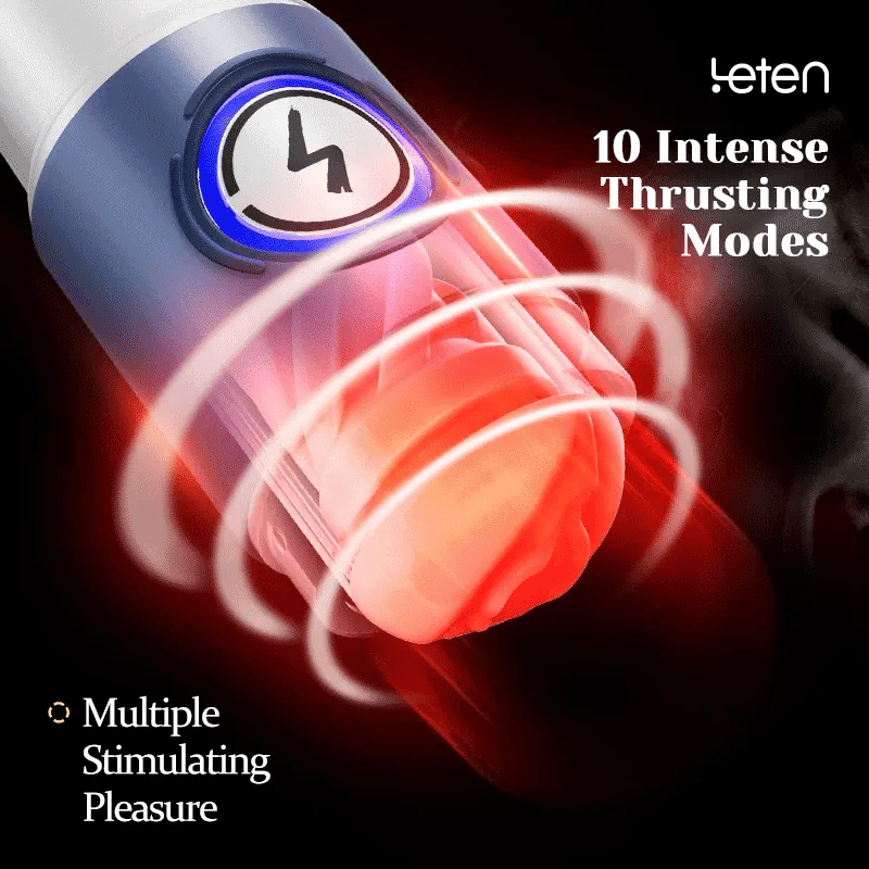 Leten ThermoPod: Masturbateur Va et Vient Chauffant avec 550 Coups/min, 10 Bandes Infrarouges et Moteur