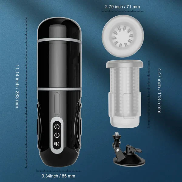 XR12: Masturbateur Ventouse avec Va-et-Vient, Rotation et Audio Réaliste