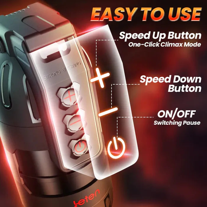 Leten Powerful Blasting: Masturbateur Vibrant avec Contrôle par Application, Canal Réaliste et Mode Vocal