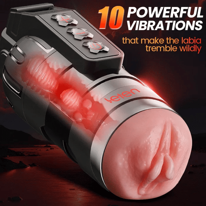 Leten Powerful Blasting: Masturbateur Vibrant avec Contrôle par Application, Canal Réaliste et Mode Vocal