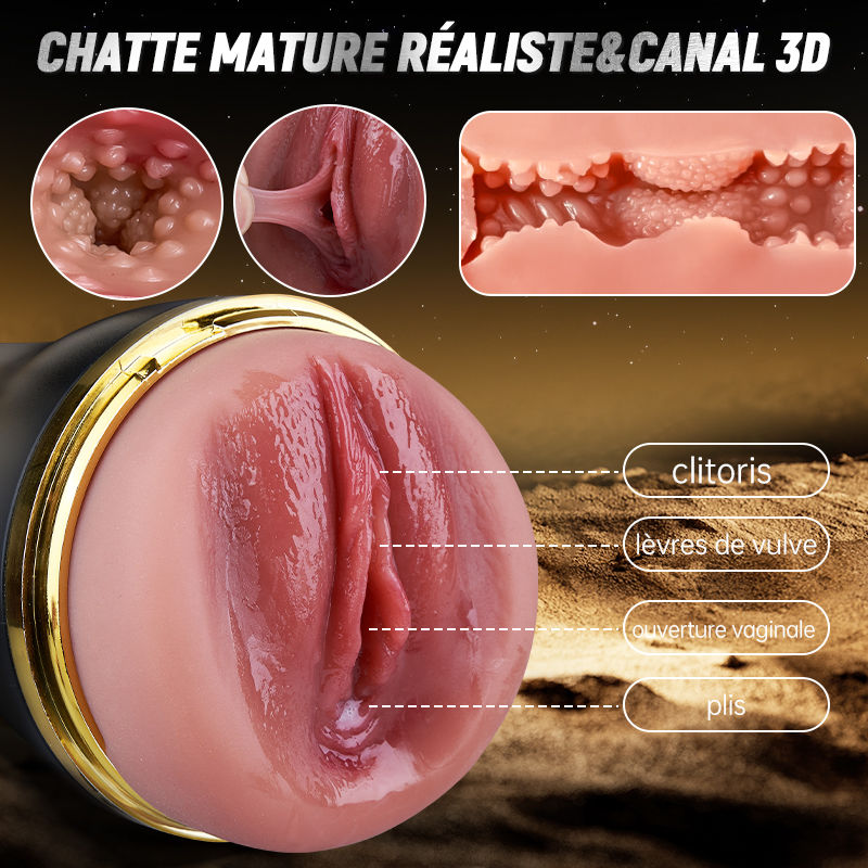 XV6: Masturbateur Vibrant avec Succion à 5 Niveaux, 10 Modes et Gaine Amovible