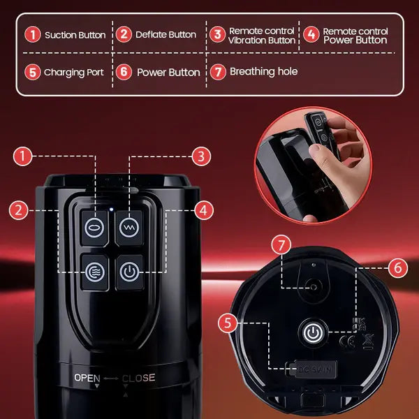 XV5: Simulateur de Fellation avec Télécommande Amovible, Double Zone et 5 Modes