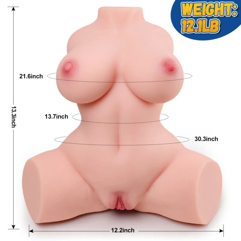 Tegan: Demi-torse sexuel réaliste en TPE 5,5 kg