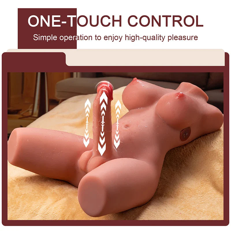 Trent – Torse trans 9,8 kg avec dildo va-et-vient 18 cm