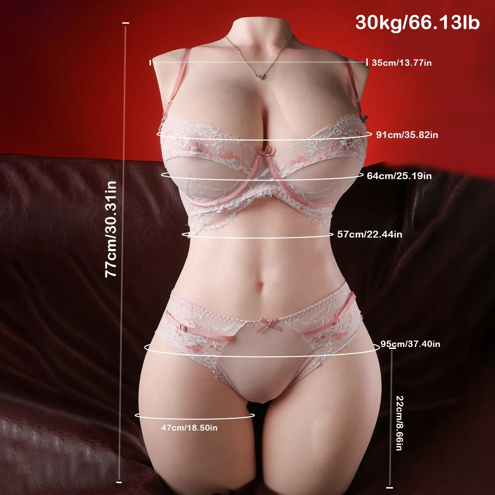 Freda: Torse sexuel silicone 30 kg ultra doux avec seins et fesses en gel