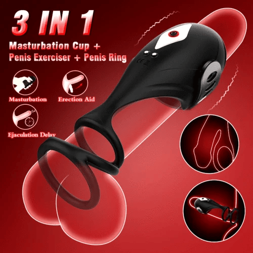 XG5: Male Vibrator 3-en-1 avec Contrôle App, Anneau Pénien et 9 Modes