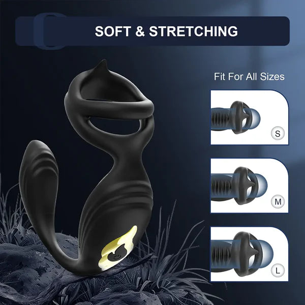 PM5: Masseur Prostatique Double Moteur avec Base Nervurée et Télécommande