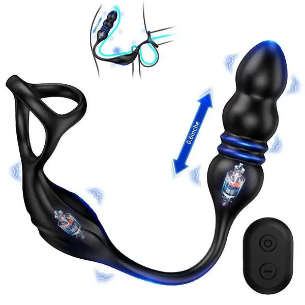 PM6: Masseur Prostatique Va-et-Vient avec 9 Modes et Télécommande Sans Fil