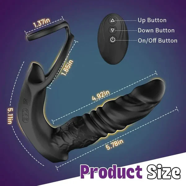 PM7: Masseur Prostatique Va-et-Vient avec Texture Réaliste, App et Télécommande