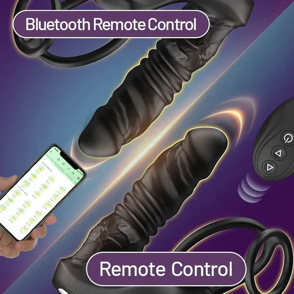 PM7: Masseur Prostatique Va-et-Vient avec Texture Réaliste, App et Télécommande