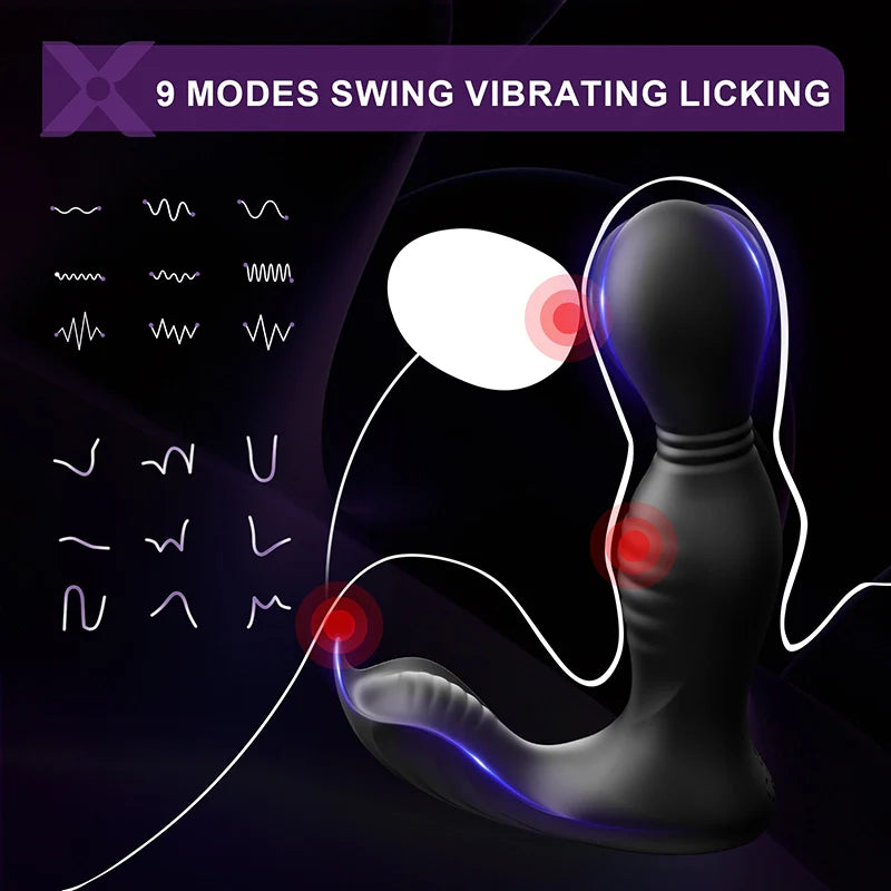 PM8: Masseur Prostatique Rotatif avec Stimulation Type Langue, App et Télécommande