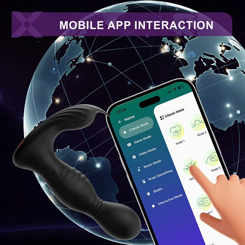 PM8: Masseur Prostatique Rotatif avec Stimulation Type Langue, App et Télécommande