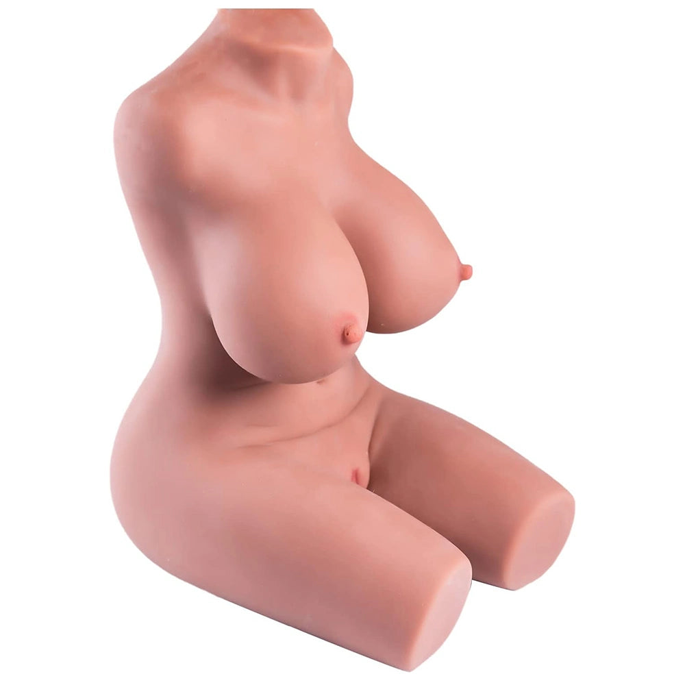 Manon: Masturbateur Buste Tout-en-Un 3.1 kg - Silhouette Hâlée avec Squelette Articulé et Jambes Mobiles
