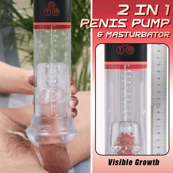 XP13: Pompe à pénis vibrante avec aspiration – Masturbateur 2 en 1