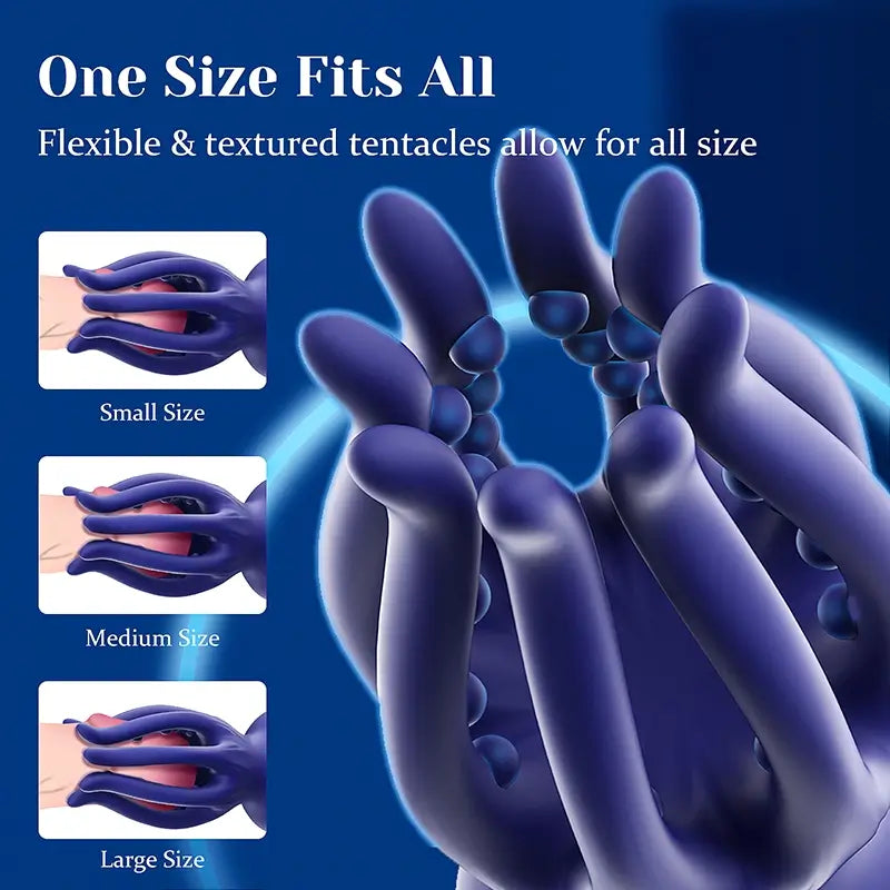 XG16: Stimulateur de Gland Vibrant 2-en-1 avec Tentacules, 10 Modes et Silicone Étanche