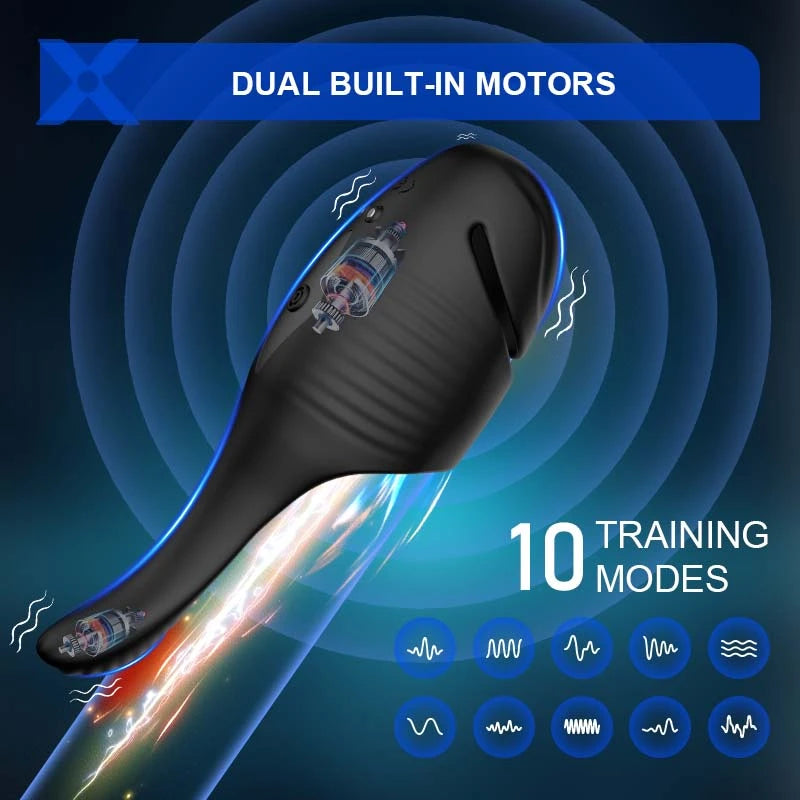 XG2: Stimulateur de Gland Double Moteur avec Anneau Réglable et 10 Modes