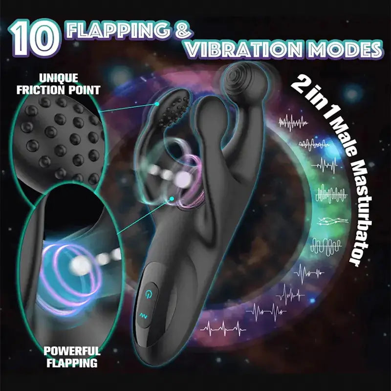 XG9: Stimulateur de Gland Portable avec 20 Modes de Tapotement et Vibration