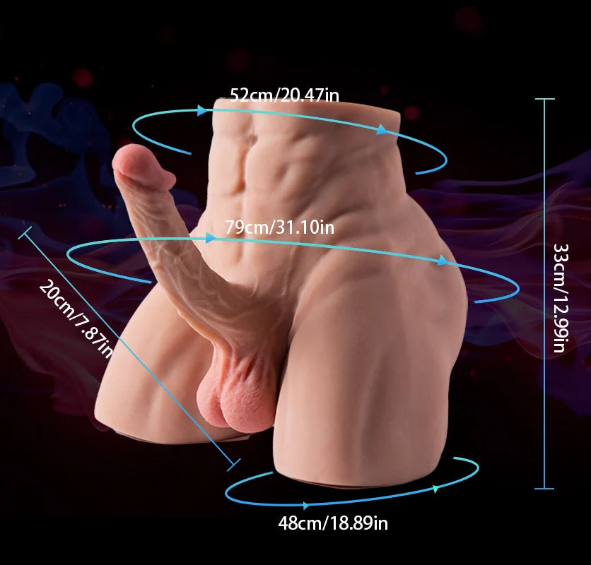 Terry – Torse masculin 10,8 kg avec gros dildo réaliste 20 cm