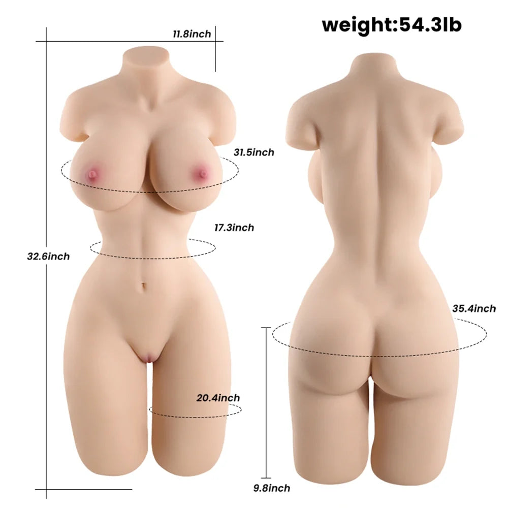 Alina: Torse sexuel taille réelle en TPE avec seins en gel 24,6 kg