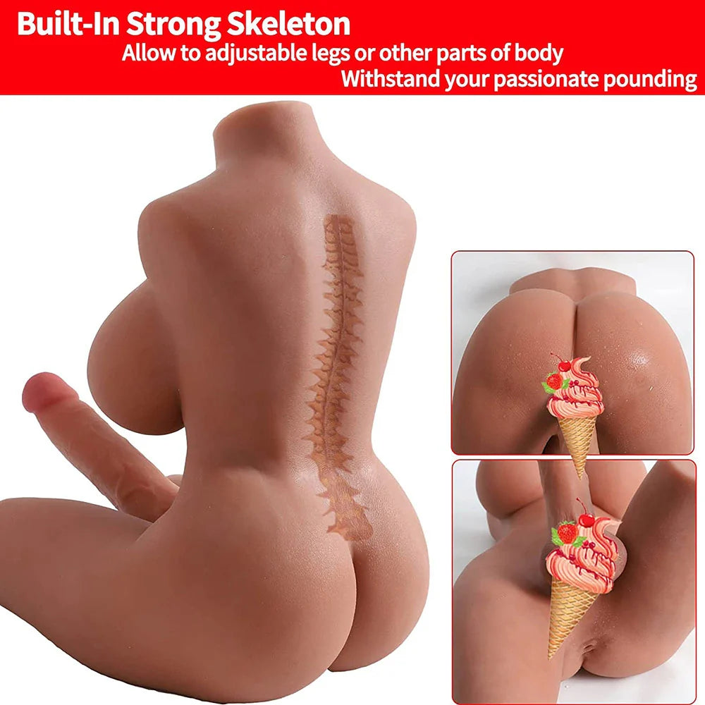 Claudia – Torse trans européen 9,5 kg avec dildo flexible 18 × 4 cm