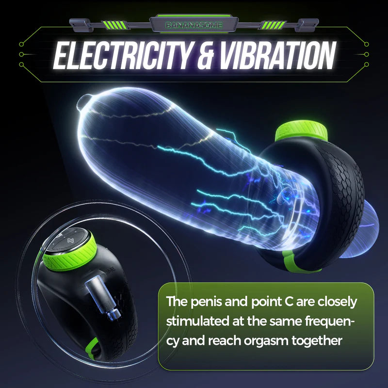 PR1: Cockring Électrique avec App, 10 Vibrations et Réglage par Rotation