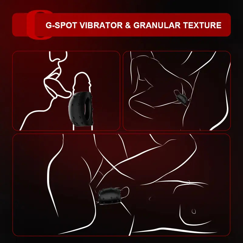 PR2: Cockring Vibrant 2-en-1 avec Sleeve Texturé et 10 Modes