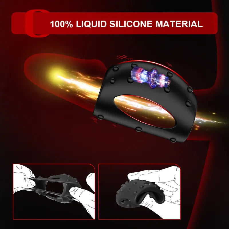PR2: Cockring Vibrant 2-en-1 avec Sleeve Texturé et 10 Modes