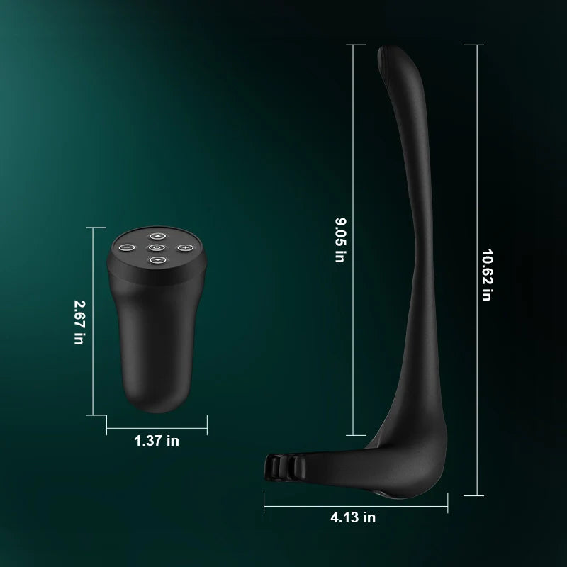PR4: Cockring 3-en-1 avec Masseur Prostatique, Sangle Réglable et Télécommande
