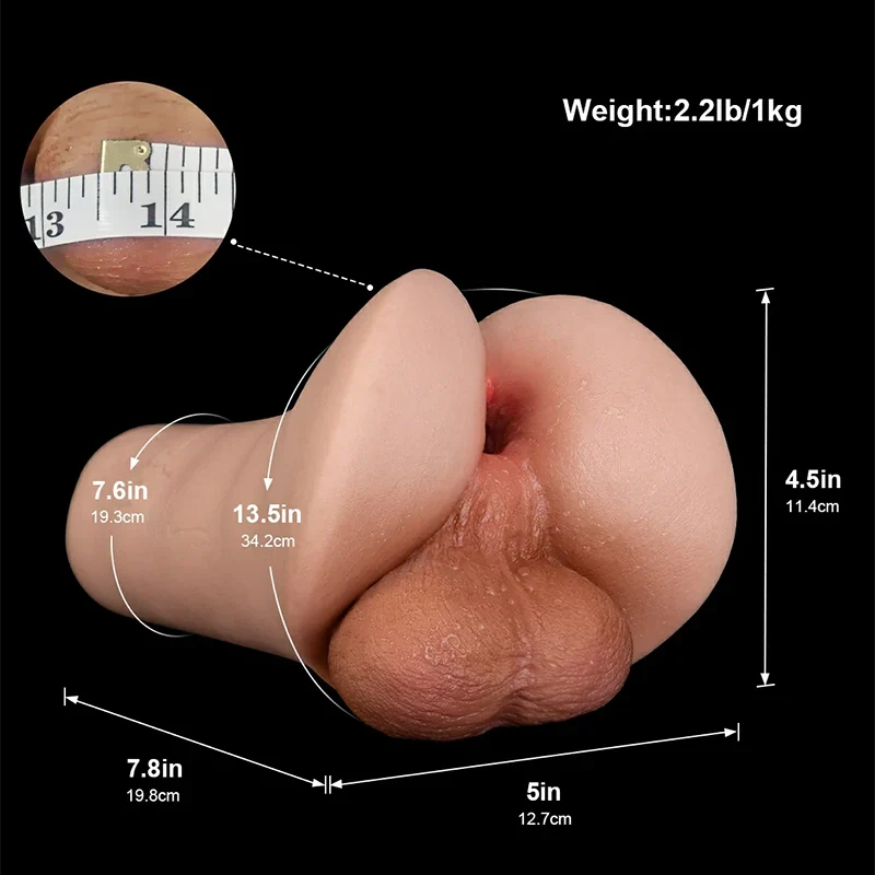 Drake: Masturbateur anal gay en silicone avec testicules réalistes 1 kg